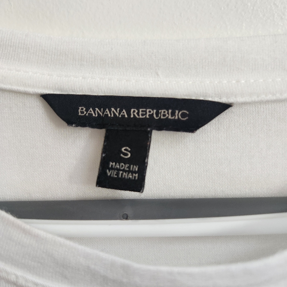 Banana Republic White Long Sleeve Tee - Size S - Picture 3 of 3